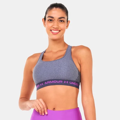 UNDER ARMOUR Women's Crossback Mid Heather Sports Bra