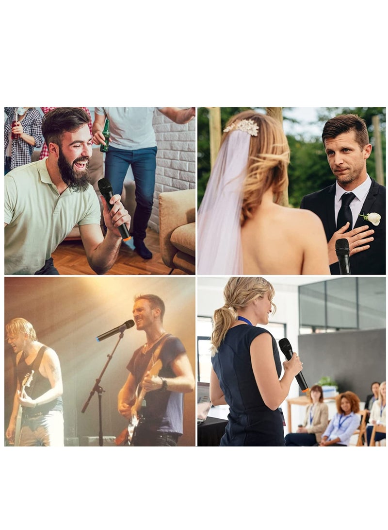 Rabos Wireless Microphone, UHF Dual Portable Handheld Dynamic Karaoke Mic with Rechargeable Receiver, Cordless Karaoke System for PA System, Speaker, Amplifier, Family Party, Singing, Meeting - Image 5