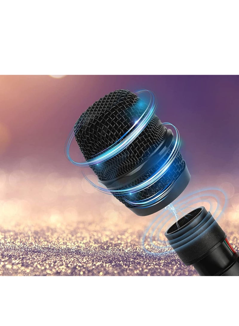 Rabos Wireless Microphone, UHF Dual Portable Handheld Dynamic Karaoke Mic with Rechargeable Receiver, Cordless Karaoke System for PA System, Speaker, Amplifier, Family Party, Singing, Meeting - Image 4