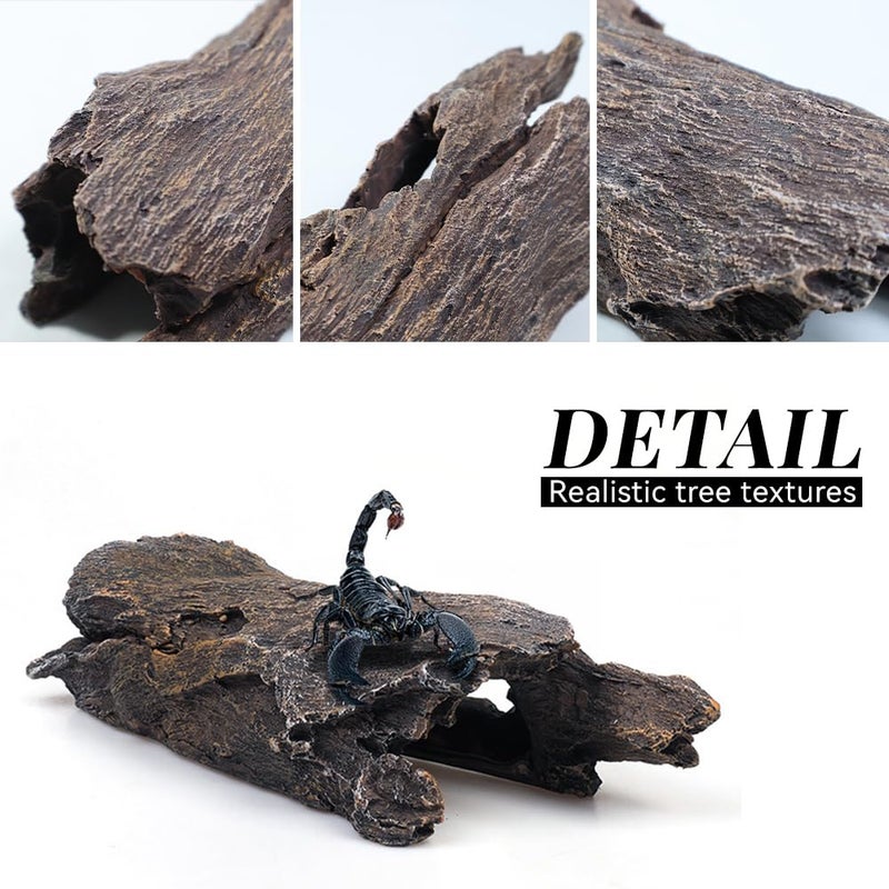 PTFJZ Fish Tank Decorations - Large Aquarium Decorations Air Bubbler Tree Fish House for Betta Hideout Caves Buddha Decor Temple Ruins Arched Betta Fish Accessories Reptile House Shelter Decor (Wood A-M) - Image 4