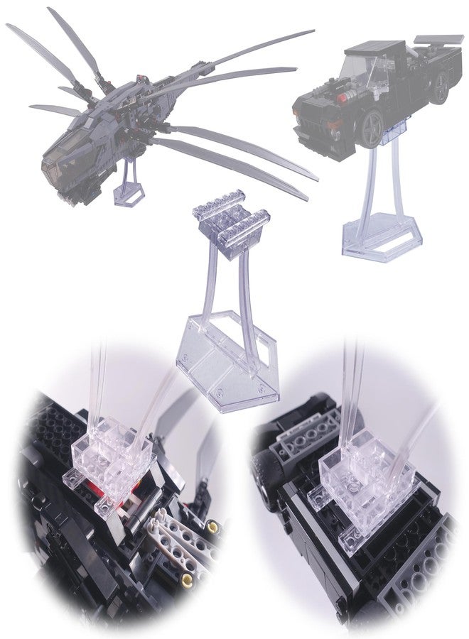 حامل عرض لـ LEGO 10327 Icons Dune Atreides Royal Ornithopter، و75021 7676 7163 75354 Gunship Kit، و43217 Up house، لـ Speed Champions وما إلى ذلك. حامل عرض بلاستيكي شفاف بزاوية فقط. - Image 3