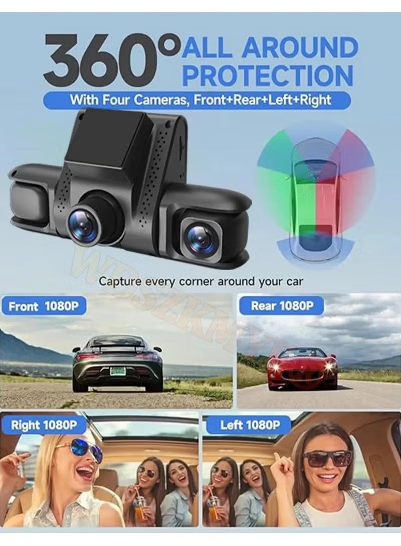 Denx Car DVR 360° Dash Cam – Full HD Video Recorder with Rear View Camera, 24H Parking Monitor, Loop Recording, G-Sensor, Night Vision, and Wide-Angle Safety Recording - Image 5