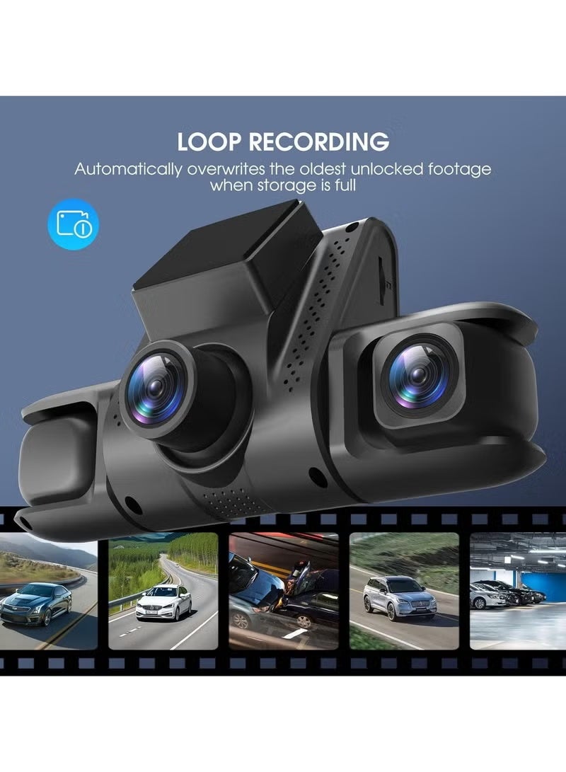 Denx Car DVR 360° Dash Cam – Full HD Video Recorder with Rear View Camera, 24H Parking Monitor, Loop Recording, G-Sensor, Night Vision, and Wide-Angle Safety Recording - Image 4