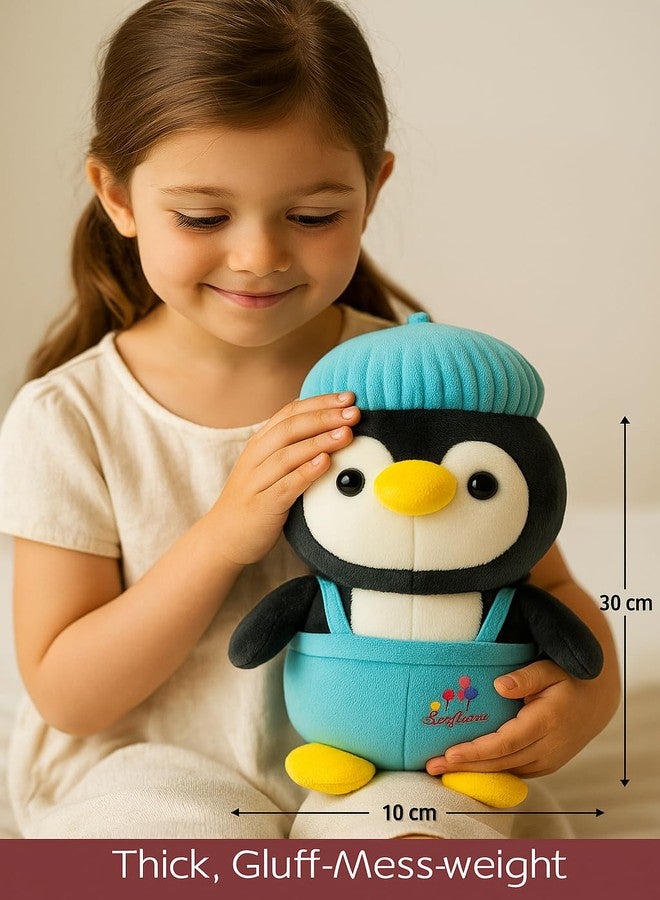 Fun4you Penguin Plush Toy, 30 cm, Blue Outfit with Cap, Soft Hugging Doll for Kids - Image 4