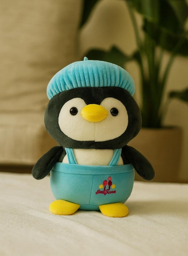 Fun4you Penguin Plush Toy, 30 cm, Blue Outfit with Cap, Soft Hugging Doll for Kids - Image 1