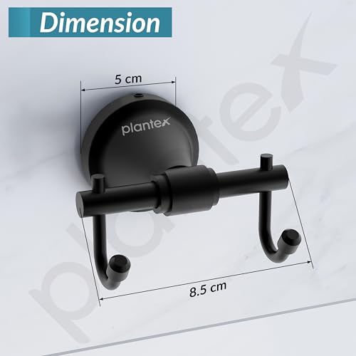 Plantex 304 Grade Stainless Steel Hooks for Hanging Clothes and Towel in Bathroom/Living Room - Niko (Black) - Image 4