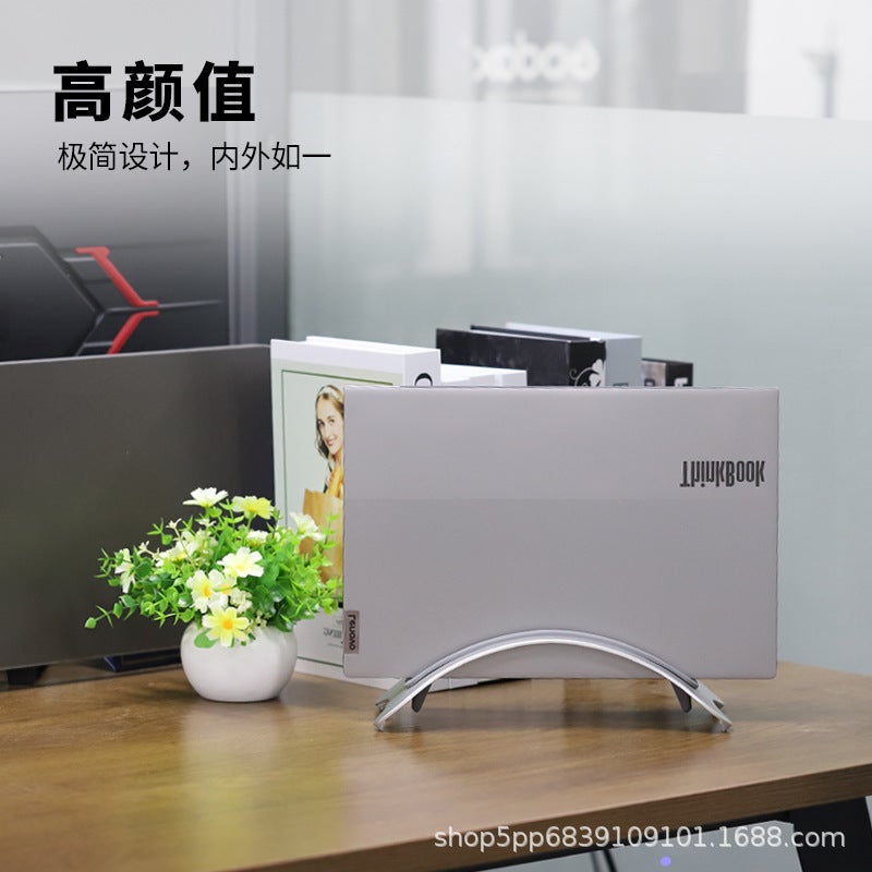 Aluminum Alloy Laptop Vertical Storage Bracket Flat Booster Cooling Rack Desktop Neat Storage Rack - Image 3