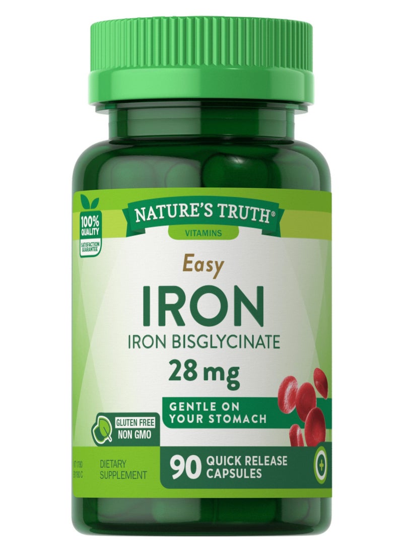 Nature's Truth Nature’s Truth easy Iron 28mg 90 capsules, 90 serving  - Image 1
