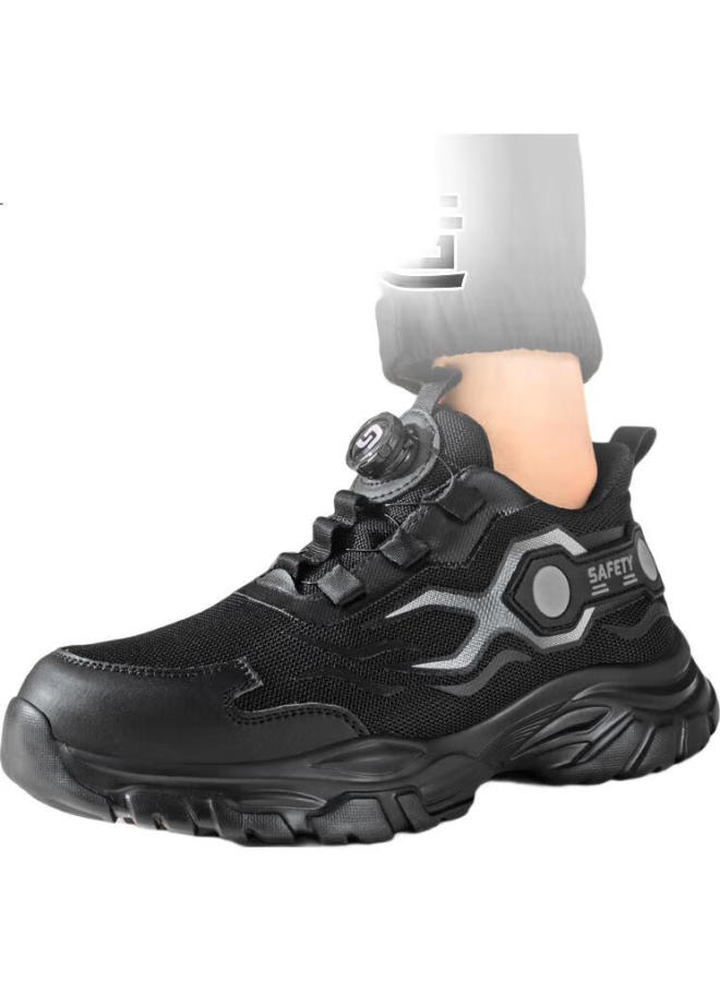 Jingtu Men'S Steel Toe Safety Shoes Anti-Smashing Anti-Piercing Lightweight Breathable Summer Work Site Safety Shoes F115Bk 43 - Image 1