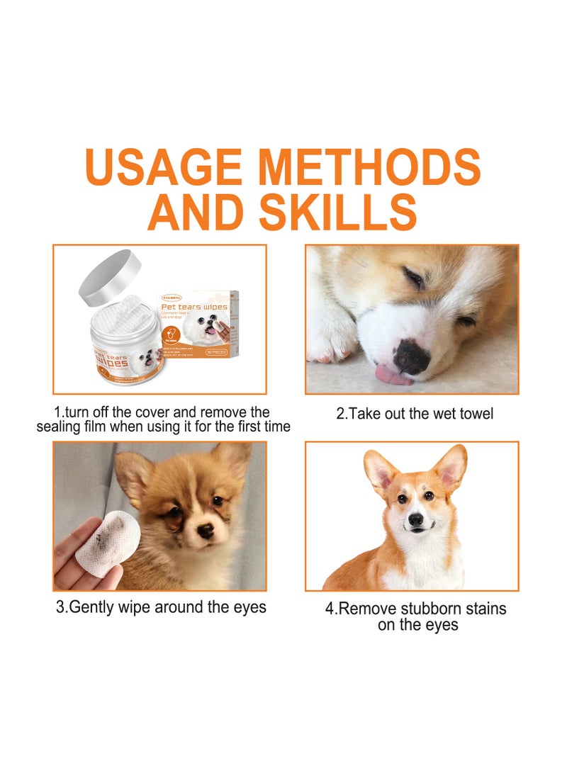 YEGBONG Finger Wipes Pet Tear Cleaning Wipes Set 60 Pcs - Image 4
