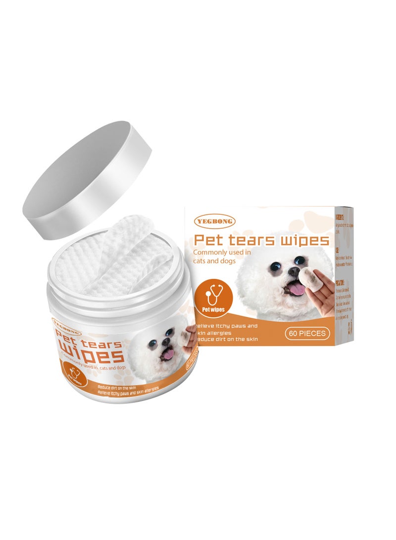 YEGBONG Finger Wipes Pet Tear Cleaning Wipes Set 60 Pcs - Image 3