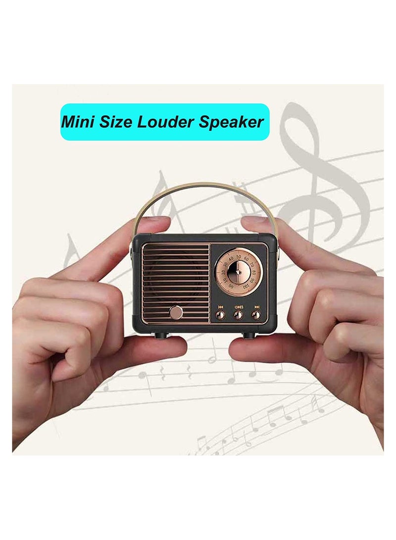 مكبر صوت بلوتوث ريترو ، ديكور عتيق ، مكبر صوت بلوتوث لاسلكي محمول من Dosmix ، نمط عصري لطيف للمطبخ وغرفة النوم والمكتب والحفلات الخارجية وملحقات Kawaii لهاتف iPhone Android (أسود) - Image 2