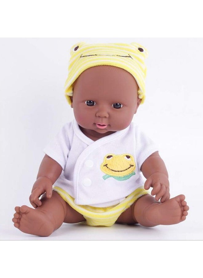silvercnc 12 inch Lifelike Silicone Vinyl Newborn Baby Dolls, African American Baby Dolls,Kids Pretend Toy Children Gifts - Yellow  - Image 5