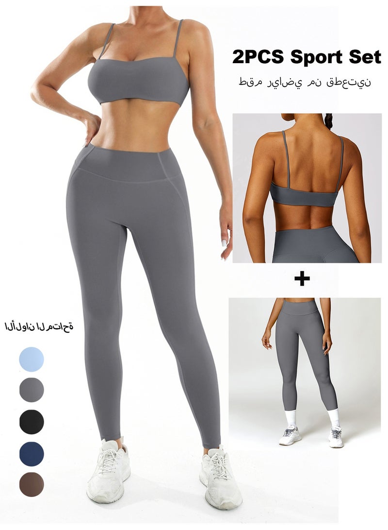 general Women's 2 Piece Workout Set,Sport Bra and Yoga Leggings Sportswear,Breathable Stretchy Gym Clothes Ladies,Running Training Athletic Outfits,Fashion Tracksuits - Image 1