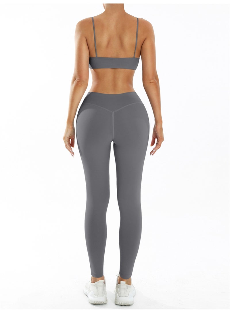 general Women's 2 Piece Workout Set,Sport Bra and Yoga Leggings Sportswear,Breathable Stretchy Gym Clothes Ladies,Running Training Athletic Outfits,Fashion Tracksuits - Image 4