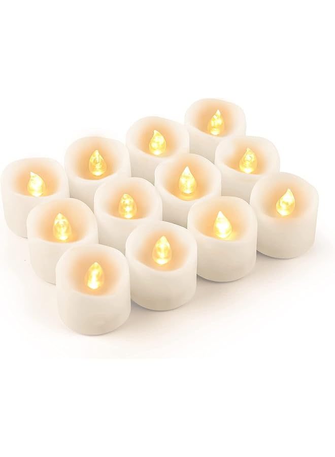 Green Tiger 12Pcs LED Flameless Candles Light, Battery Operated Tea Lights, Warm Yellow Candles Tea Light for Party/Wedding/Festival Celebration etc.1.4 * 1.7inch(Batteries Included) - Image 1