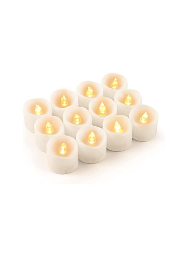 Green Tiger 12Pcs LED Flameless Candles Light, Battery Operated Tea Lights, Warm Yellow Candles Tea Light for Party/Wedding/Festival Celebration etc.1.4 * 1.7inch(Batteries Included) - Image 2