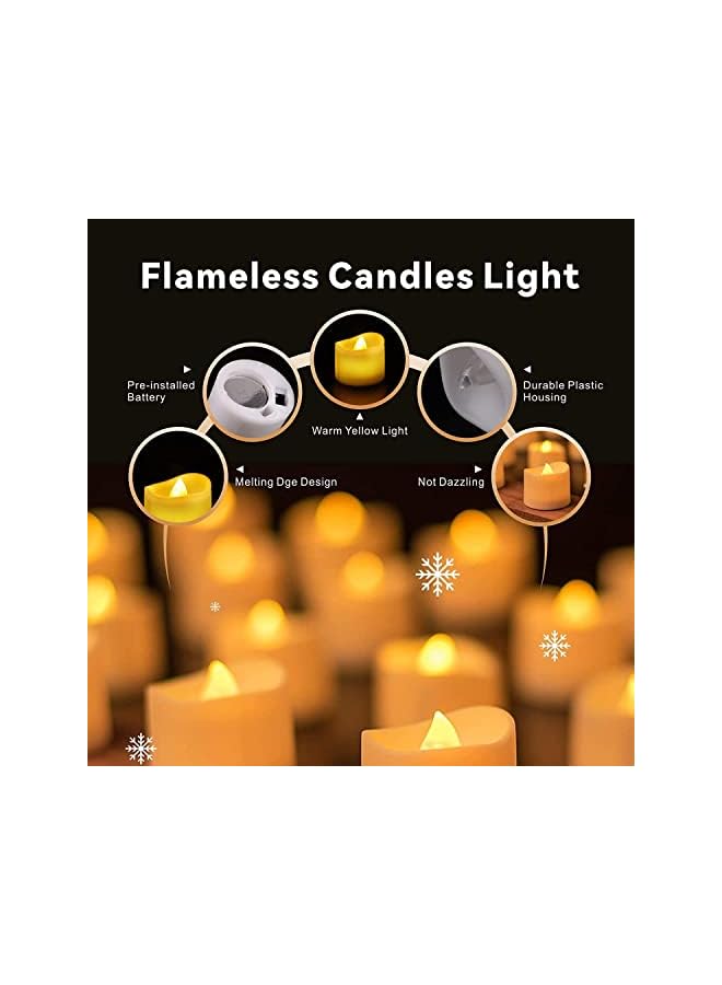 Green Tiger 12Pcs LED Flameless Candles Light, Battery Operated Tea Lights, Warm Yellow Candles Tea Light for Party/Wedding/Festival Celebration etc.1.4 * 1.7inch(Batteries Included) - Image 5