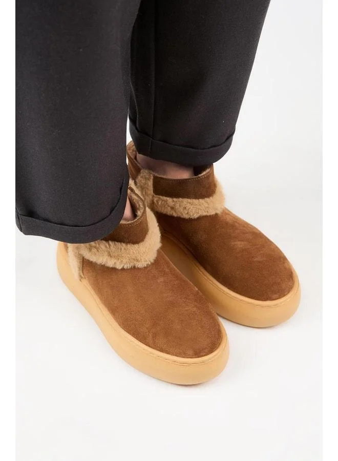 Manijero  (Azura Mini) Women's Real Leather Boots with Fur Lining and Fur Stripe. for Women | Best Price UAE