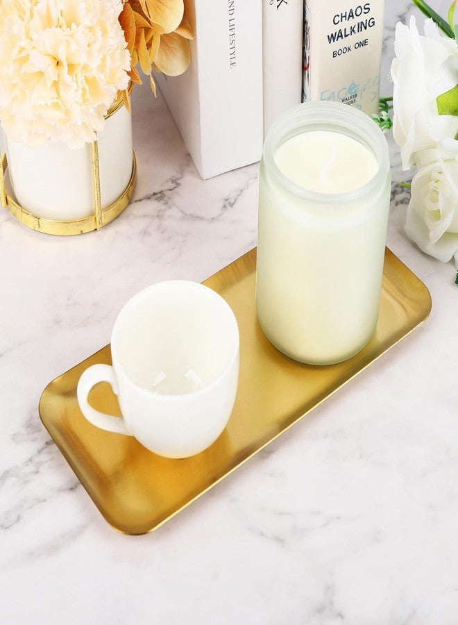 2 MULE TEAM 4PCS Stainless Steel Serving Trays Gold Trays for Decor 8.66 X3.82 Inches Rectangle Serving Vanity Tray Small Jewelry Makeup Decorative Storage Platter for Party Buffet Sushi Snack Tea Fruit - Image 3