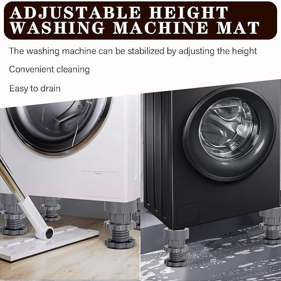 Drizop Washing Machine Vibration Pads Adjustable Dryer Shock Noise Cancelling Pads Anti Vibration Pads for Washing Machine Support Height Adjustment Feet for Refrigerators 4 Pcs Set - Image 5