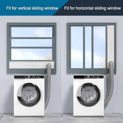 PURTEERY Dryer Vent Window Kit, Window Duct Kit with Hose Adjustable Dryer Vent Seal Panels Fits 4” Inline Fans, Universal Seal for Sliding Windows, Compatible with AC, Dryers, Duct Fans - Image 5