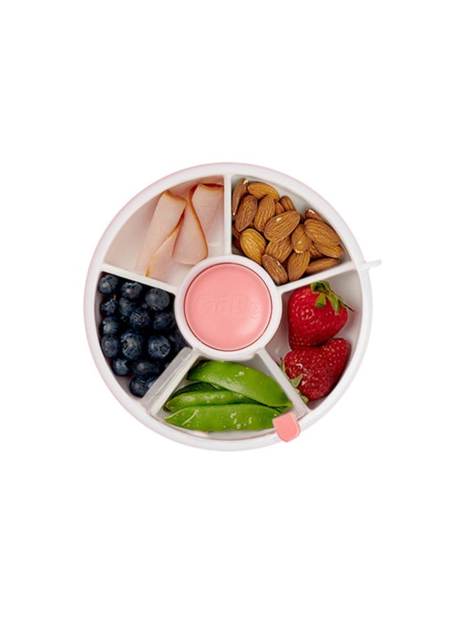 GOBE Gobe Kids Snack Spinner With Name Stickers - Reusable Snack Container With 5 Compartment Dispenser And Lid   Bpa And Pvc Free   Dishwasher Safe   No Spill  Leakproof   For Toddlers - Image 1