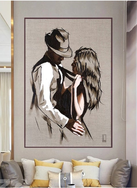 modern,retro,style,color,painting,art,character,sketch,hugging,couple,canvas,painting,home,decor,painting,cuadros,posters