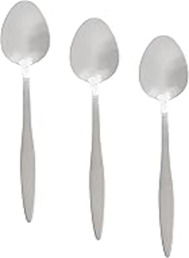 Nouval Fashion Stainless Steel Table Spoon Set of 3 Pieces - Silver
