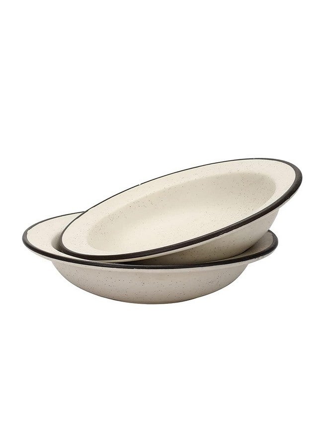 VolCraft™ Ceramic Hand-Painted Deep Pasta Plate| Soup Plate | Snack Plate | Size 7 inch |Microwave Safe, Oven Safe |Set of 6 Plates(White Marble Matte) - Image 4