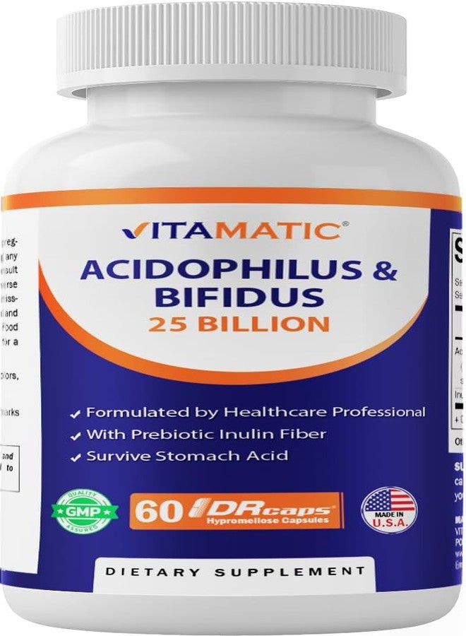 Vitamatic Acidophilus & Bifidus 25 Billion CFU with Inulin, 60 DR Capsules - Image 1