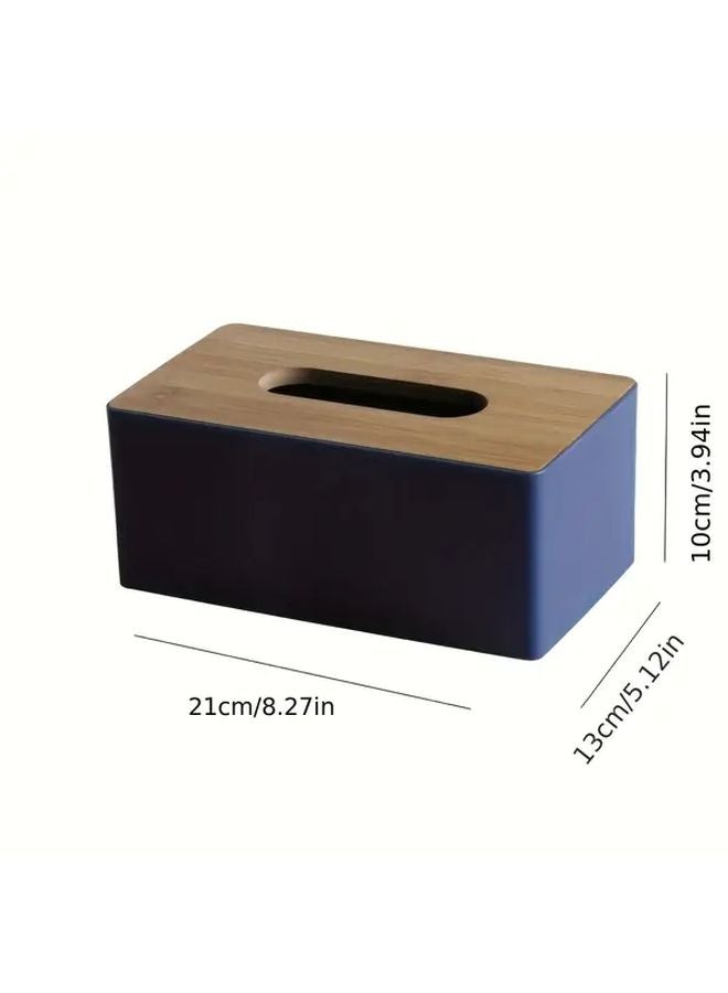 Black Plastic Tissue Box With Lid Rectangular Napkin Holder For Bathroom Kitchen Home Office - Image 5