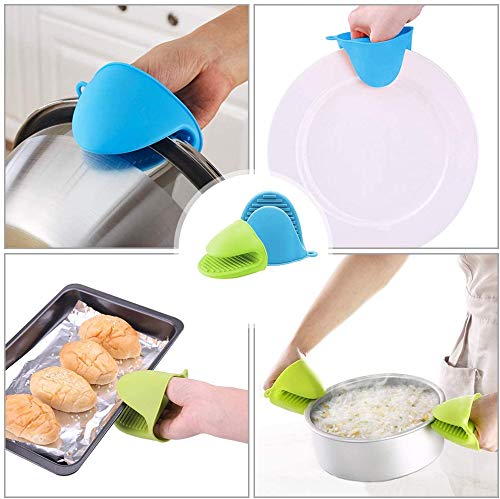 SYGA Set of 2 Silicone Pinch Grip Mitten Oven Mitt Gripper Grip Kitchen Potholder Utensil Tool, Blue - 2 Pcs - Image 5