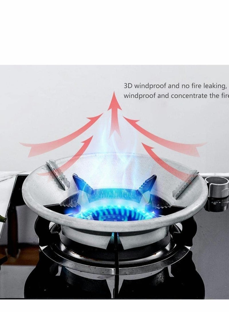Barakah غطاء موقد الغاز لجمع النار موفر للطاقة قاعدة دائرية حامل مقلاة مقاوم للرياح دعم مقلاة قاعدة للموقد الغازي أربعة ثقوب (2 قطع) - Image 5