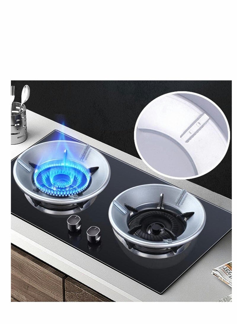 Barakah غطاء موقد الغاز لجمع النار موفر للطاقة قاعدة دائرية حامل مقلاة مقاوم للرياح دعم مقلاة قاعدة للموقد الغازي أربعة ثقوب (2 قطع) - Image 1