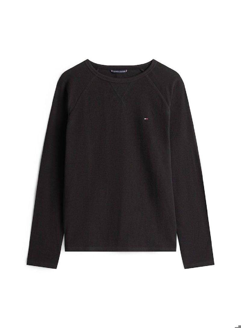 TOMMY HILFIGER Waffle Texture Long Sleeves T-Shirt - Image 4