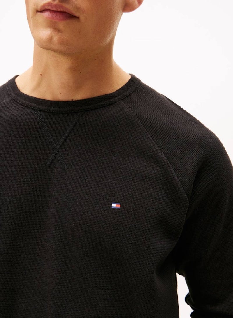 TOMMY HILFIGER Waffle Texture Long Sleeves T-Shirt - Image 5