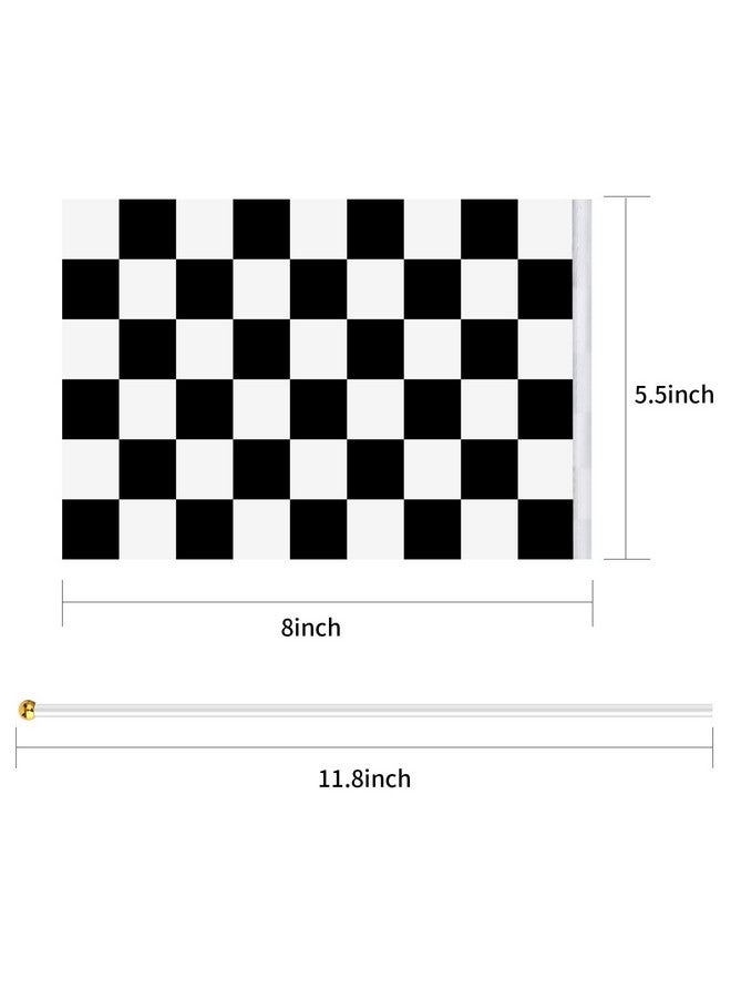 HRLORKC 98ft Checkered Black & White Pennant Banner Racing Flags and 20Pcs 11.8 Inch Racing Flags with Plastic Sticks for Racing Party Supplies by HRLORKC  - Image 3