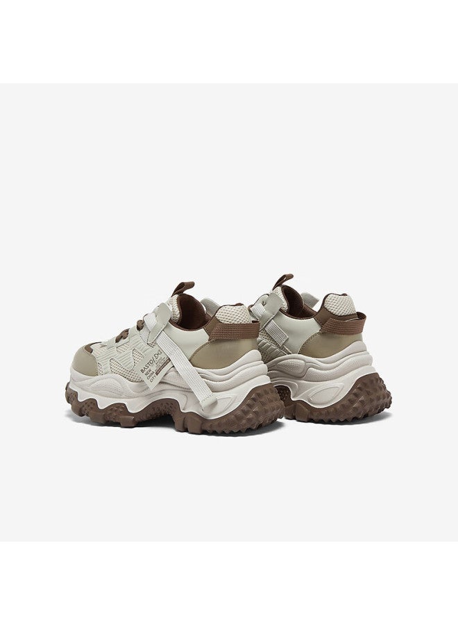 Basto 26 Spring Dad Sneakers Fashion Thick Sole Height Increasing Women's Casual Shoes B6091am6 Gray/khaki/brown Size 37 - Image 2