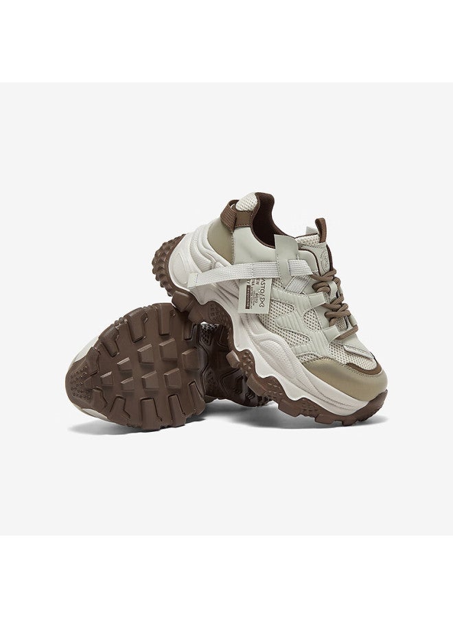 Basto 26 Spring Dad Sneakers Fashion Thick Sole Height Increasing Women's Casual Shoes B6091am6 Gray/khaki/brown Size 37 - Image 3