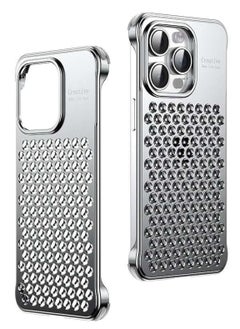 Lisen Gray Metal Case for iPhone 15/14/13 Pro Max, Aluminum Anti-Fall Heat Dissipation Bezel, Slim Anti-Scratch, Shockproof Aromatherapy Case, Compatible with MagSafe, Titanium Finish  - Image 1