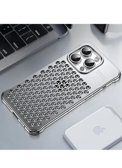 Lisen Gray Metal Case for iPhone 15/14/13 Pro Max, Aluminum Anti-Fall Heat Dissipation Bezel, Slim Anti-Scratch, Shockproof Aromatherapy Case, Compatible with MagSafe, Titanium Finish  - Image 2