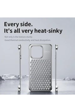 Lisen Gray Metal Case for iPhone 15/14/13 Pro Max, Aluminum Anti-Fall Heat Dissipation Bezel, Slim Anti-Scratch, Shockproof Aromatherapy Case, Compatible with MagSafe, Titanium Finish  - Image 3