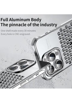 Lisen Gray Metal Case for iPhone 15/14/13 Pro Max, Aluminum Anti-Fall Heat Dissipation Bezel, Slim Anti-Scratch, Shockproof Aromatherapy Case, Compatible with MagSafe, Titanium Finish  - Image 5