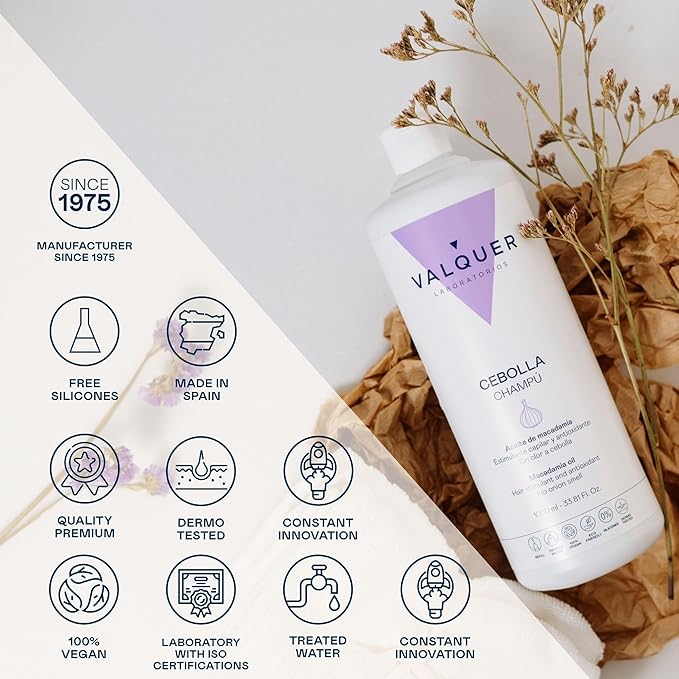 Valquer Laboratorios Valquer Onion Shampoo Effective in the treatment of oily hair with stimulant antioxidant and purifying activity For all types of hair 500 Milliliters - Image 2