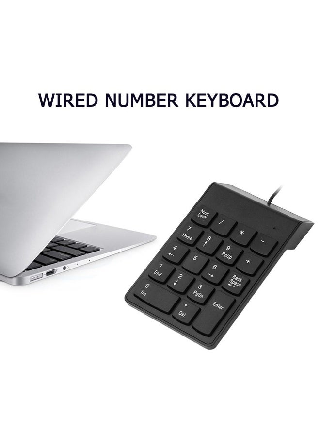 Portable Mini Numeric Keypad – 18-Key Wired Number Pad for Laptop, Desktop & PC (Black) - Image 2