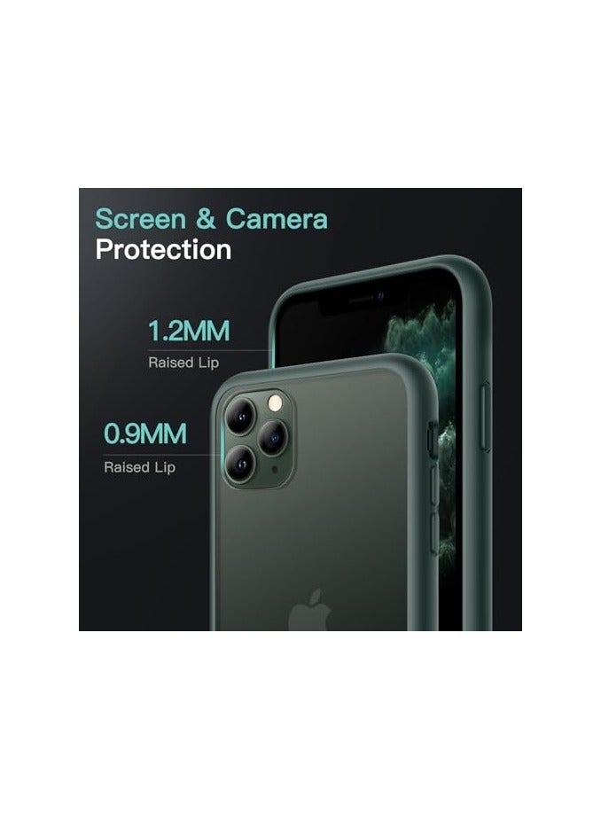 JETech Matte Case for iPhone 11 Pro 5.8-Inch, Shockproof Military Grade Drop Protection, Frosted Translucent Back Phone Cover, Anti-Fingerprint (Dark Green) - Image 3