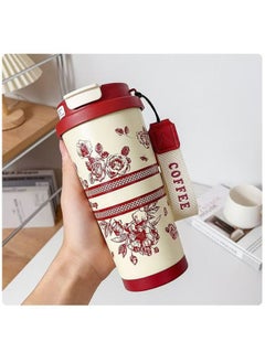 NIBEMINENT 550ml Convolia Thermos Cup 316 Stainless Steel Portable Rope Coffee Cup Male And Female Double Drink Straw Cup  - Image 1