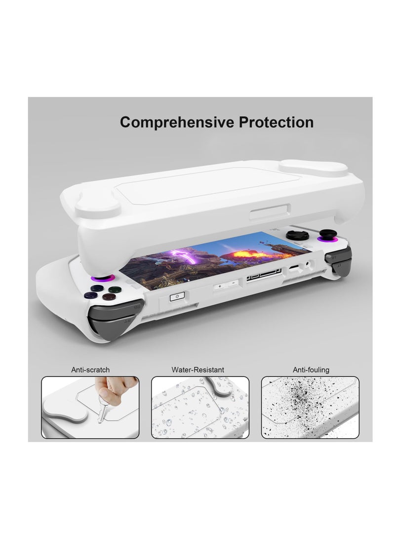 SOLARAE حافظة كاملة لجهاز ASUS Rog Ally 2023، غلاف واقي مع غطاء أمامي قابل للفصل وحامل لجهاز Rog Ally، مضادة للصدمات/غير قابلة للانزلاق/مضادة للاصطدام، أبيض - Image 3