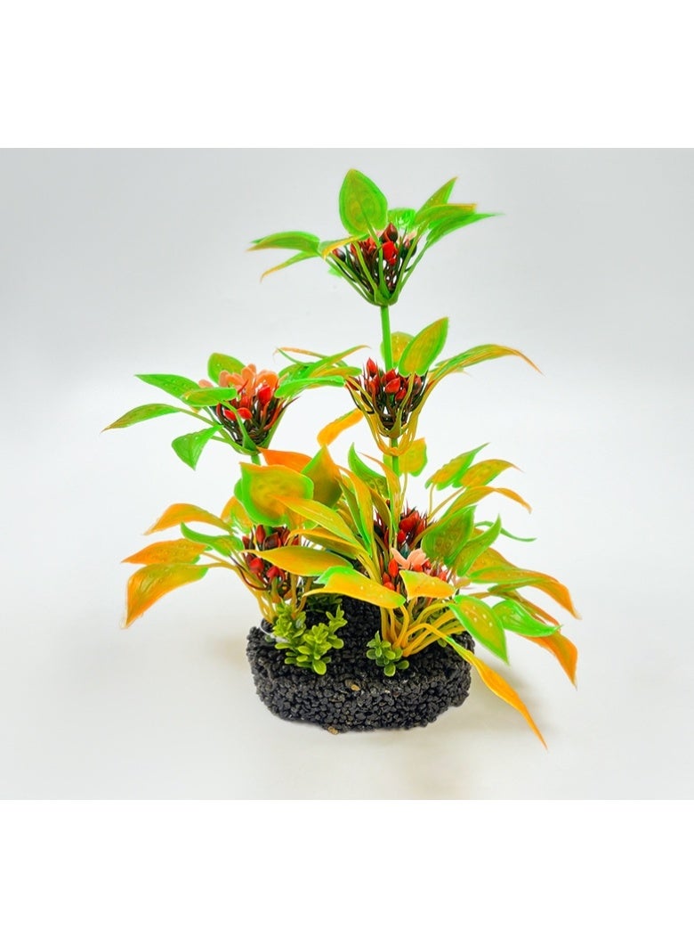 ديكورات أحواض السمك، ديكور بلاستيكي واقعي لنباتات حوض السمك، يُستخدم في المنزل والمكتب، محاكاة أحواض السمك، نباتات بلاستيكية مائية 25 سم - Image 1